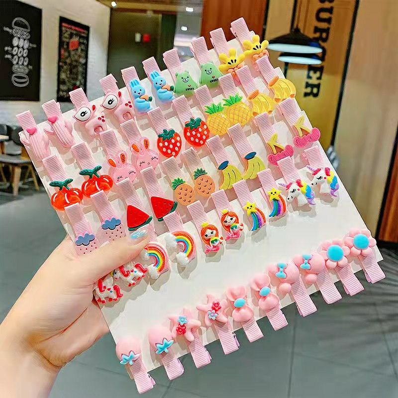 10 Pcs Jepit Rambut Anak Beraneka Motif Korea