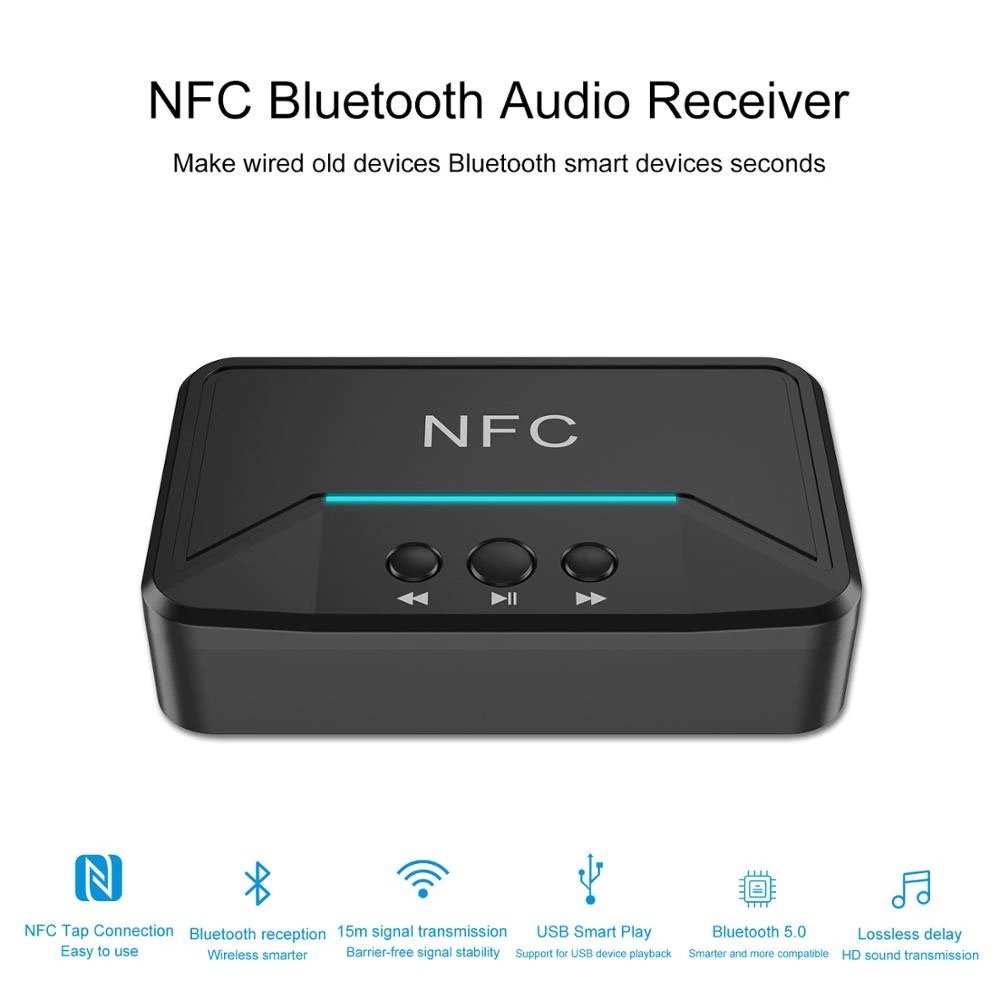 VAORLO Audio Bluetooth 5.0 Receiver NFC Stereo Car Kit Speaker - BT200