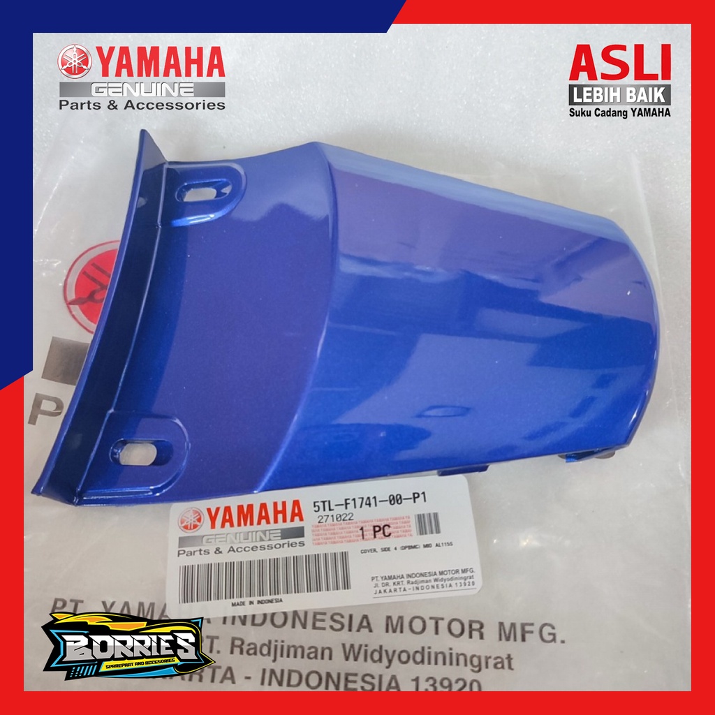 SAMBUNGAN BODYPET STOP MIO SPORTY BIRU ORIGINAL YAMAHA COVER SIDE MIO 5TL-F1741-00-P1