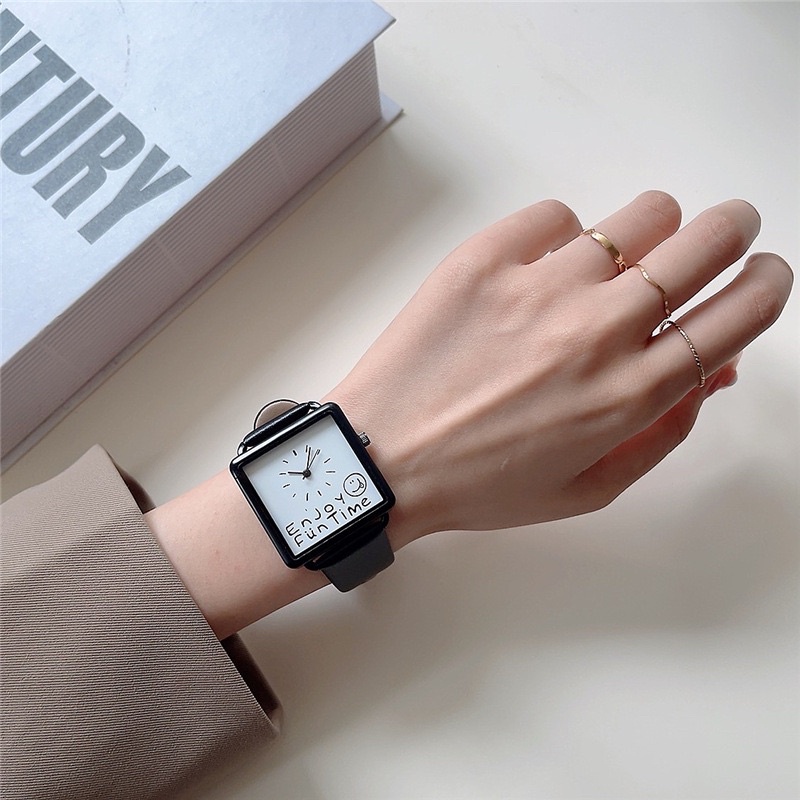 KOOLEY Jam tangan kotak New Fashion Sports Watch Trend Simple Quartz Square Silicone Waterproof Unisex Watch