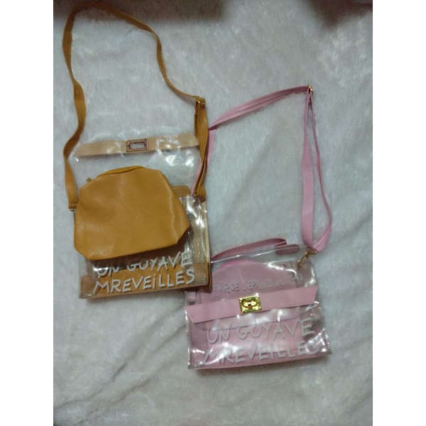 SALE SLING BAG TRANSPARAN GUYAVE