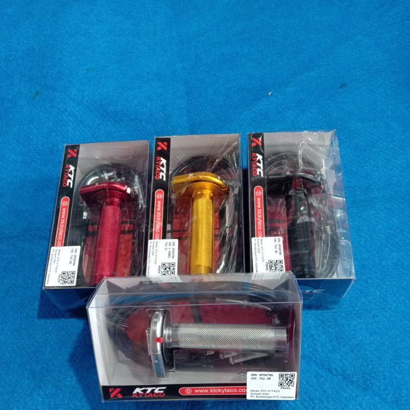 Gas spontan Ktc kytaco New Paket murah Plus grip sepasang Universal motor Aerox Vario 150 PCX Satia Fu Vixion DLL