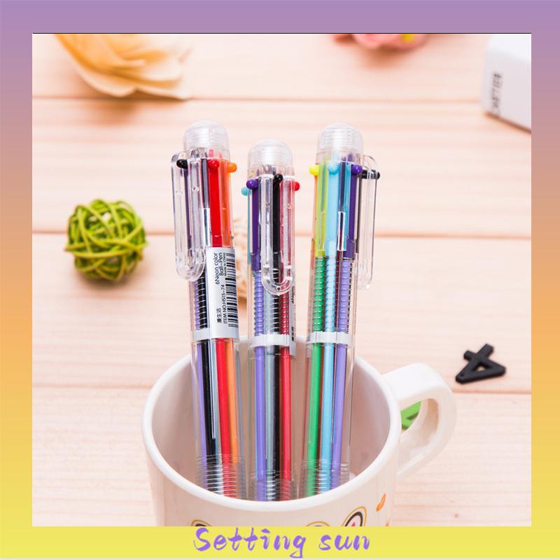 Bolpen 6-in-1 0.5MM Multi Warna Untuk Stationery Anak Sekolah Kantor bolpen TN