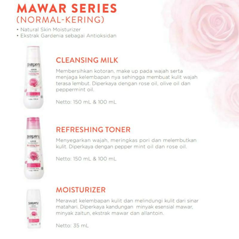 Sariayu Cleansing Milk l Refreshing Toner l Moisturizer l 100mL l 150mL