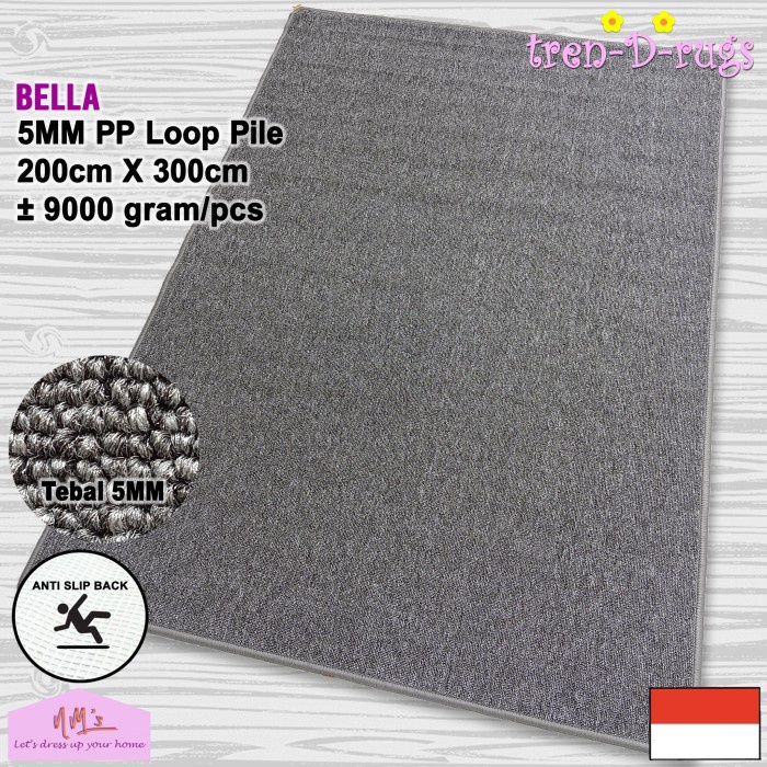 KARPET POLOS PERMADANI RUANG TAMU MINIMALIS JUMBO ANTI SLIP 200X300