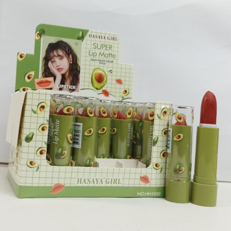 1 Bok isi 24 Pcs -  Lipstick Hasaya Girl Avocado Super Lip Matte HH1039