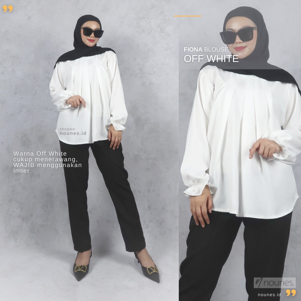 Nounes Fiona Pleated Plain Blouse LD 115