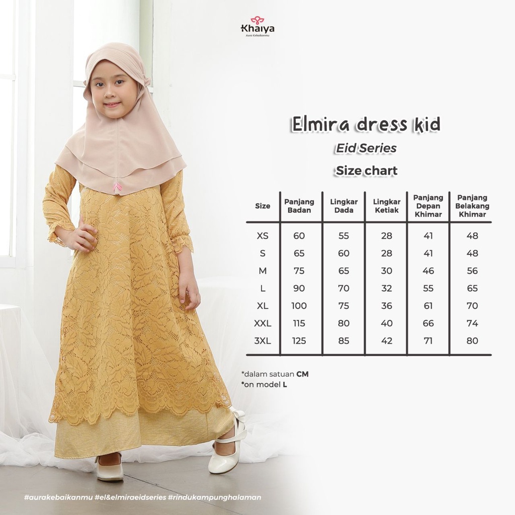Khaiya Dress Brookat Anak Perempuan 4-9 tahun | Elmira Dress Kids by Khaiya