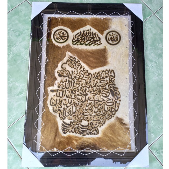 Lukisan Kaligrafi - Lukisan Kaligrafi Ali Imron Bentuk Wayang Semar Ukuran Jumbo 70X50 Cm -