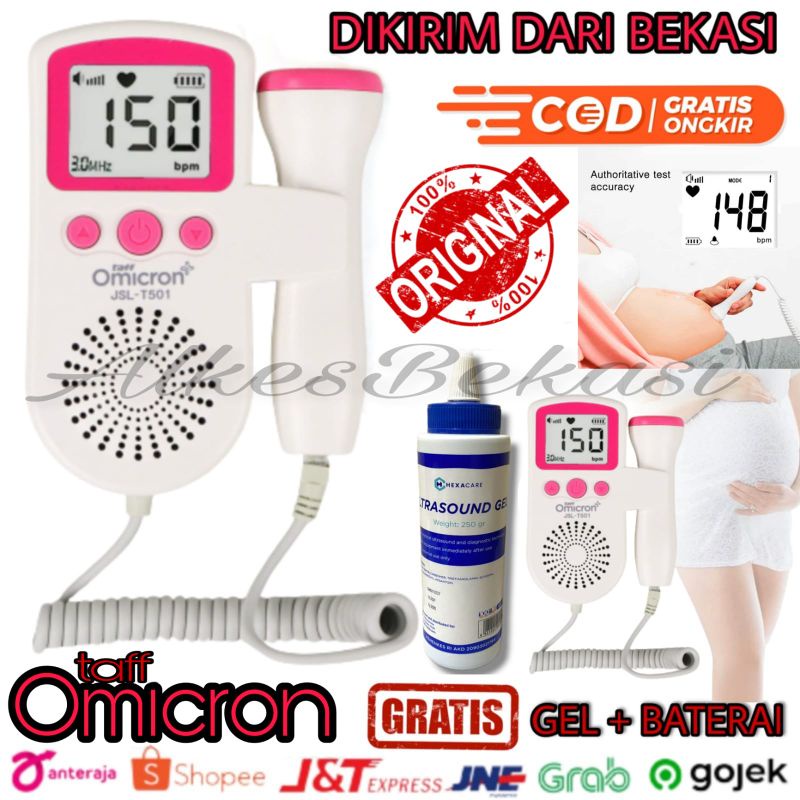 Fetal Doppler Alat Pendeteksi Detak Jantung Janin Bayi Free Gel Sound