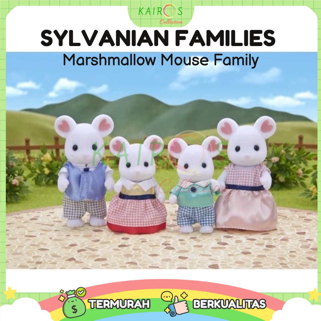 Sylvanian Families Marshmallow Mouse Family