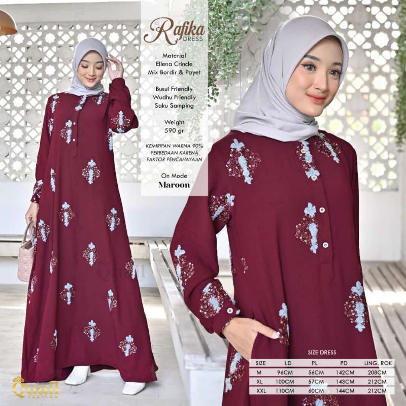 Dress Bordir Mix Payet Quail Model RAFIKA