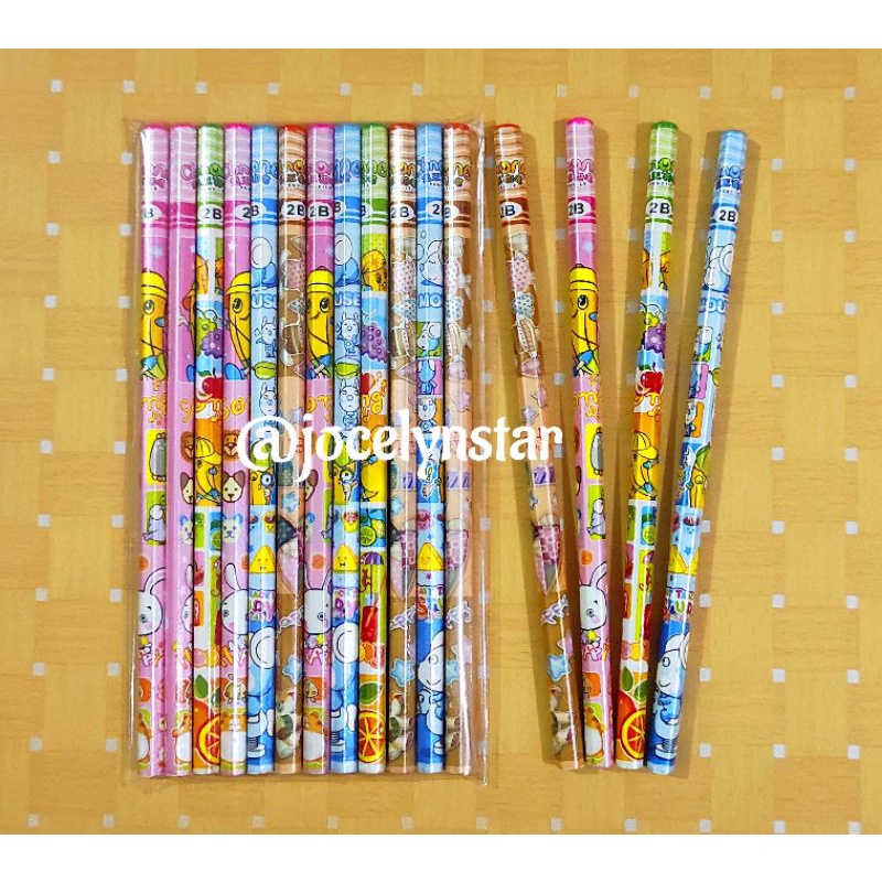 

( 12 pensil) Pensil 2B karakter/ pensil kayu murah/ pensil 2B/ pencil/ pensil motif