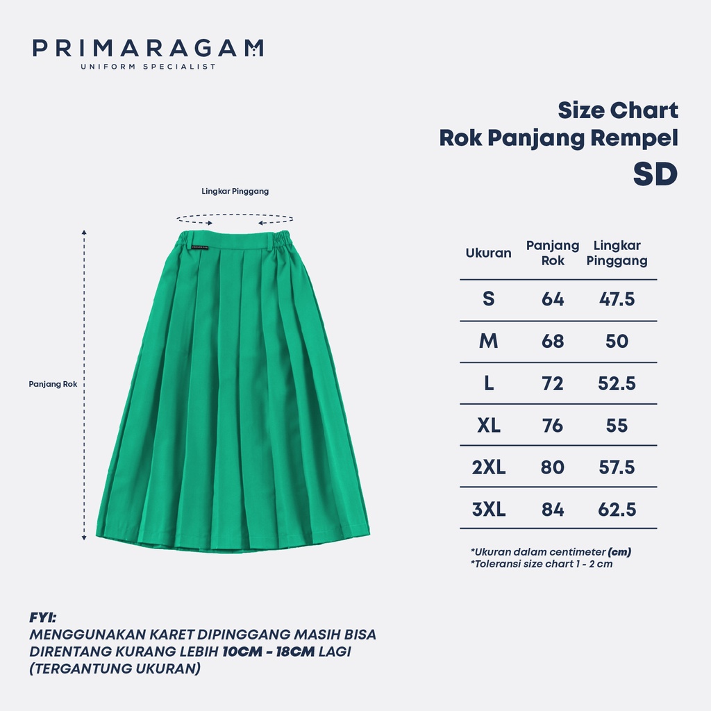 OBRAL BARANG CACAT rok sekolah sd panjang hijau rok sd rok sd hijau rok seragam hijau sd ssd-05