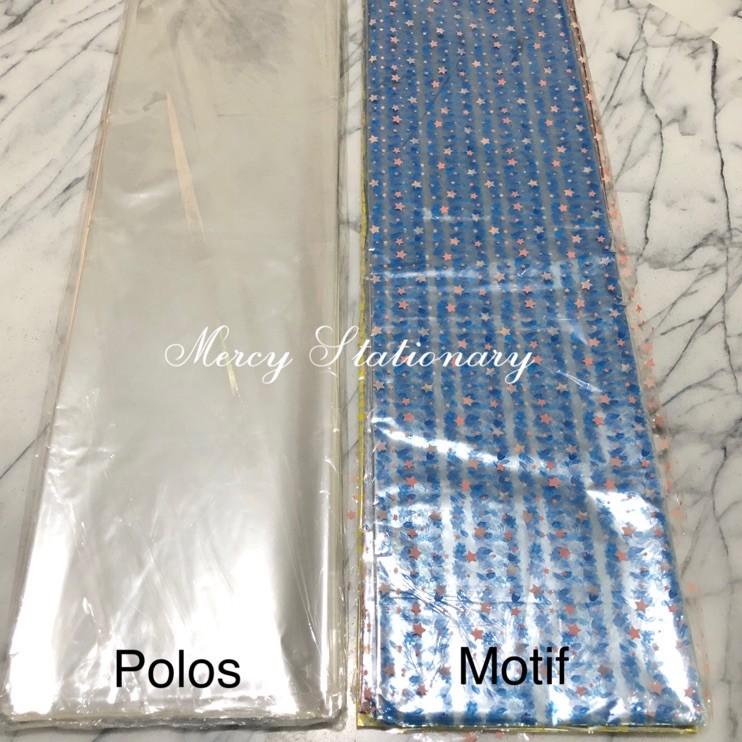 

↢ 50 Lembar - Plastik Parcel Motif - Plastik Parcel Bening Polos Lembaran Plastik Kado 70x80cm Plastik Kaca 50 LB ゠