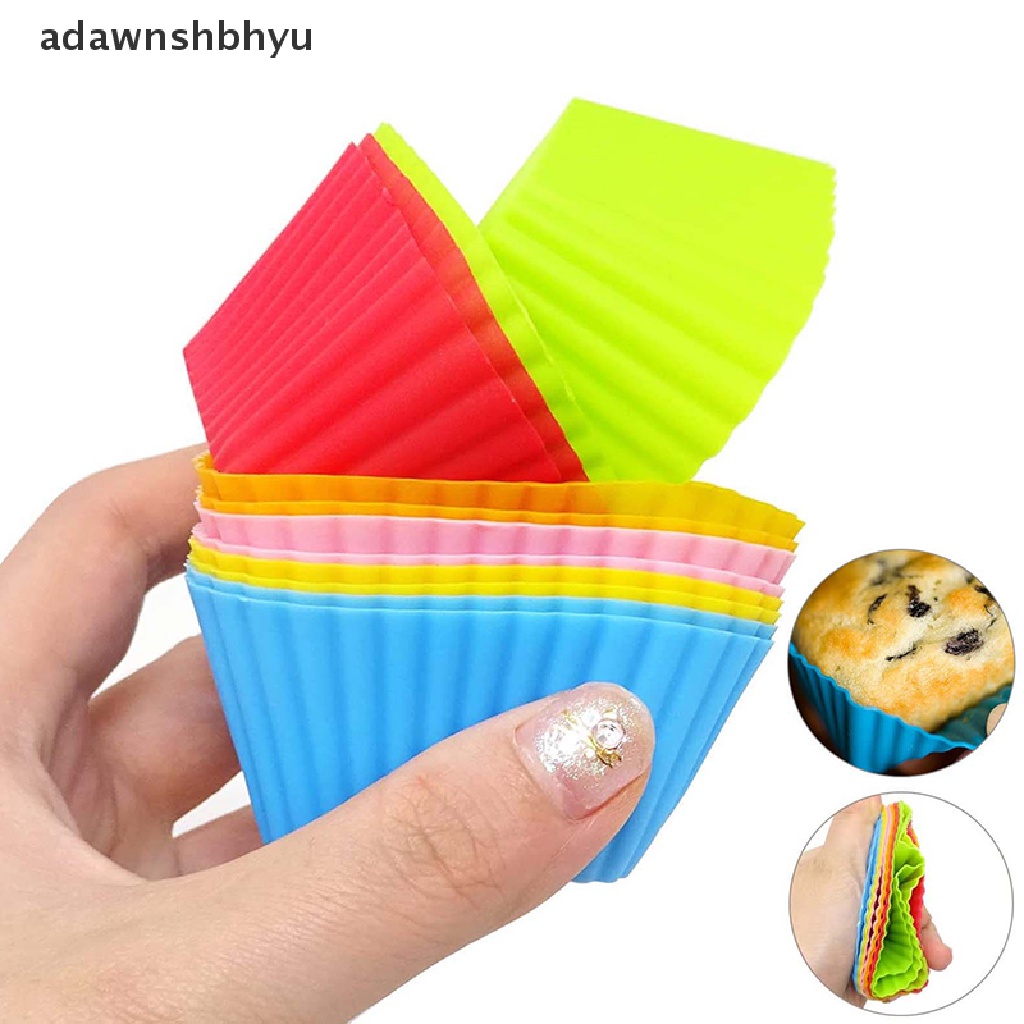 Adawnshbhyu 1 /6PCS Cetakan Silikon Cupcake Bentuk Persegi Muffin Dapur Baking Pastry Tools ID