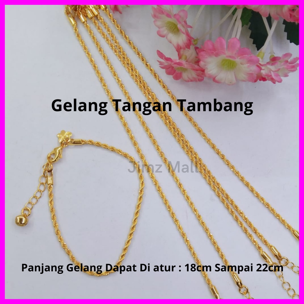 Gelang Tangan Tambang Lapis Emas 24k Tebal