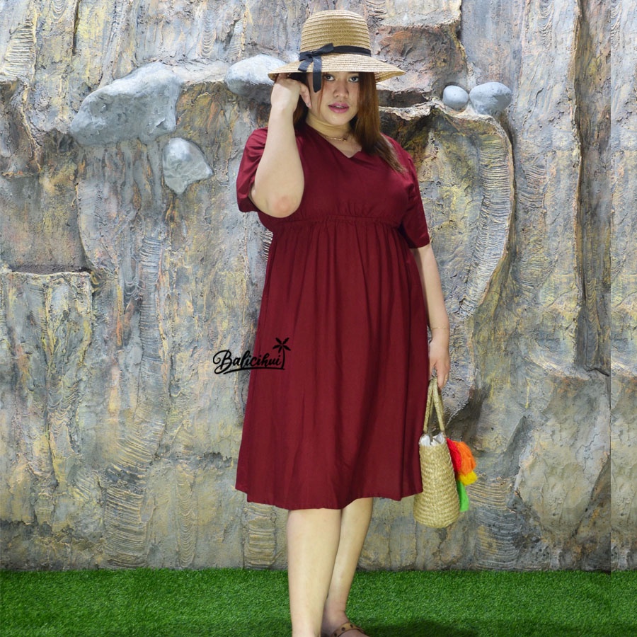 Balicihui Dress Pamela Dress Jumbo Plus Size Dress Wanita Dress XXL XXXL 3XL Dress Pendek Wanita