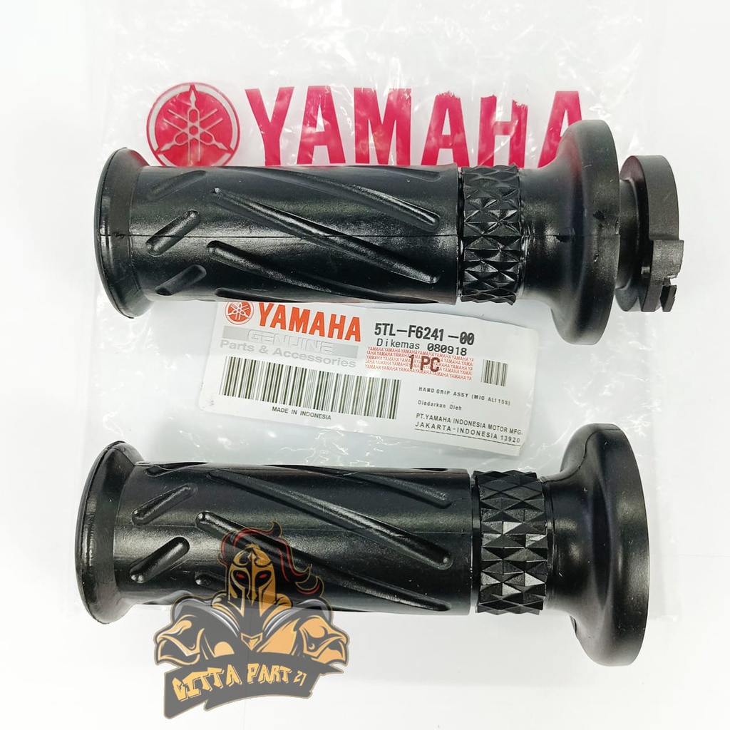 HANDGRIP HAND GRIP SET KIRI KANAN YAMAHA KABEL 1 KUALITAS ASLI ORIGINAL YAMAHA YGP PRESISI TIDAK LICIN TIDAK MUDAH PECAH DAN DIJAMIN AWET MIO KARBU MIO SPORTY MIO SMILE FINO KARBU MIO SOUL KARBU