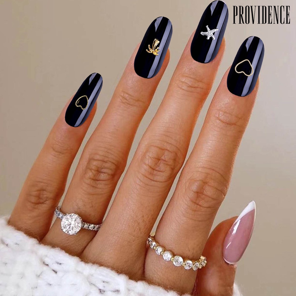 Providence 1tas Nail Art Decor Gloss Tiga Dimensi Tidak Rontok Berbagai Bentuk DIY Vintage 3D Gaya Lautan Cross Alloy Hiasan Kuku Nail Salon Supply