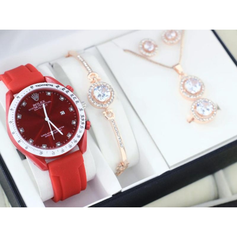 Jam Wanita RoleK Rubber /Jam Tangan Cewek Anti Air Murah