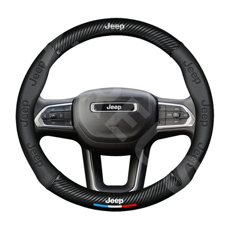 Sarung Setir Mobil Jeep Untuk Kompas Renegade 2022 Willys Wrangler jk Cherokee xj Auto Steering Wheel Cover Pelindung Kemudi Interior Mobil Logo Printing 3D