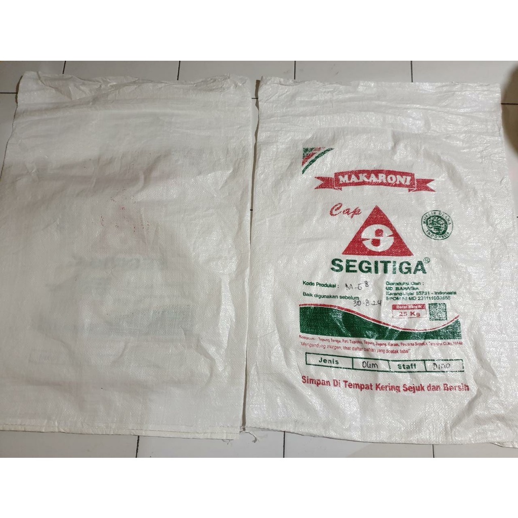[Lembar] Karung Bekas Makaroni Geulis 25 Kg - Size 60 cm x 90 cm