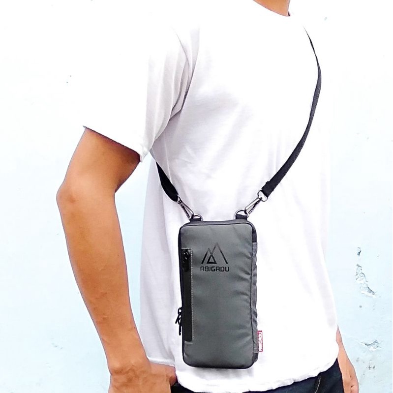 Daily sling phone anti air abigadu / tas hp waterproof /  selempang hp anti air/ dompet hp / tas android anti air /handbag multifungsi / cluth bag / phone bag tas hp import /dompet hp kartu /tas hp serbaguna | gantungan leher /hanging wallet abigadu