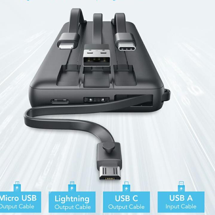 Stok Terbatas ( HANYA DI SHOPEE ) Powerbank MOFIT M26 20000mAh Build in Cable + Fast Charge 2.4A Rea