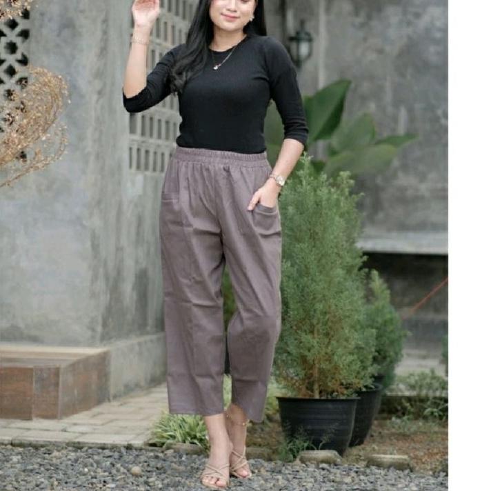 Murah Banget CELANA WANITA JUMBO KEKINIAN 7/9 PANTS KATUN TWILL STRECH PREMIUM
