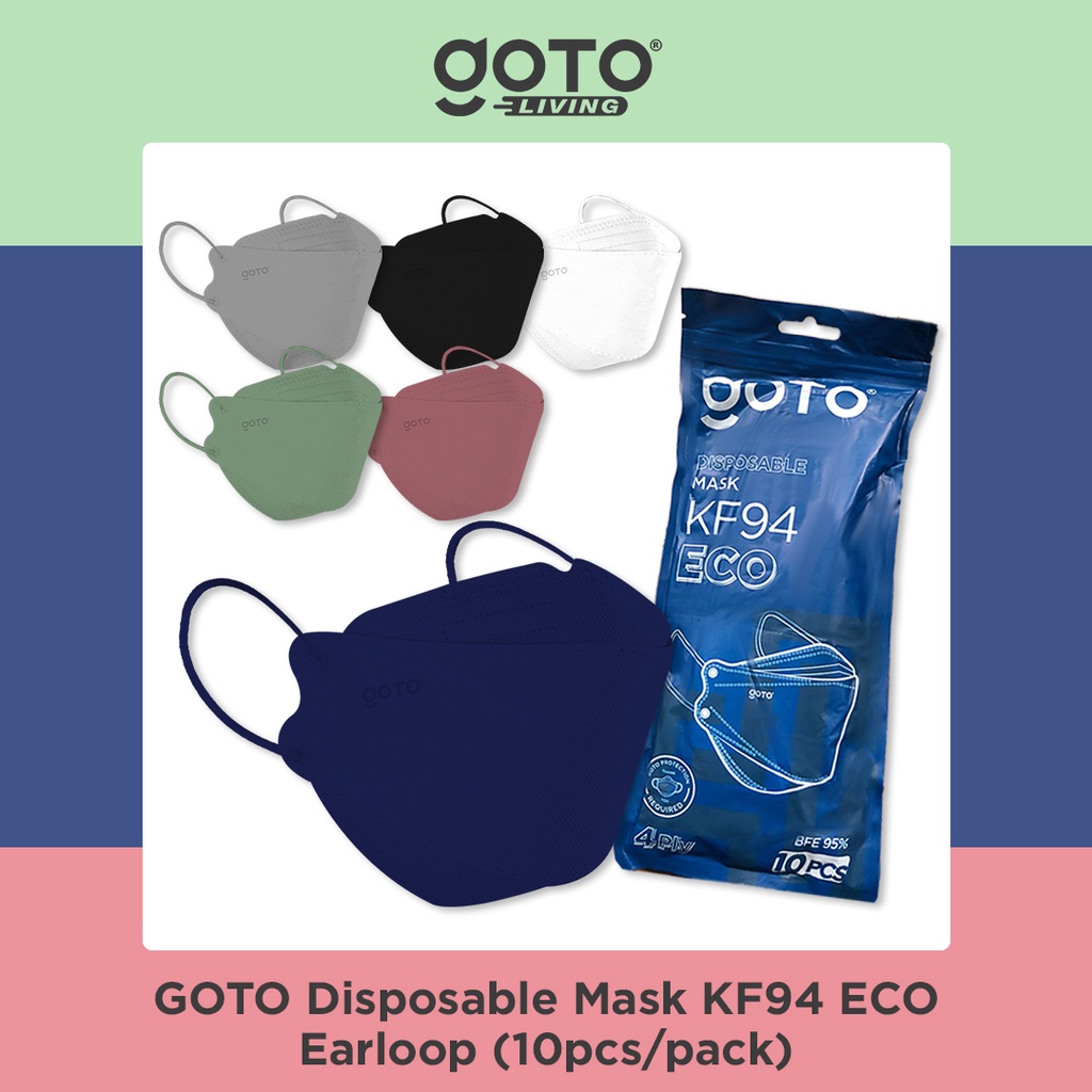 	 Goto Eco Masker KF94 Earloop Face Mask Kesehatan KF94 4Ply Warna	