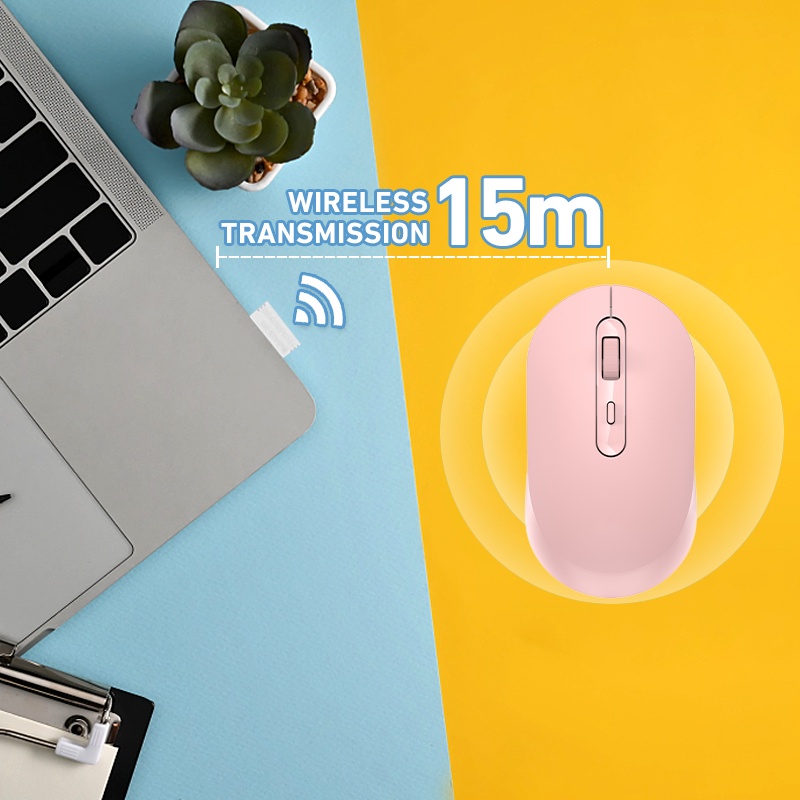 Bonkyo Mouse Wireless Optical 1000-1600 DPI Silent Click Slim 2.4G Wireless USB Receiver