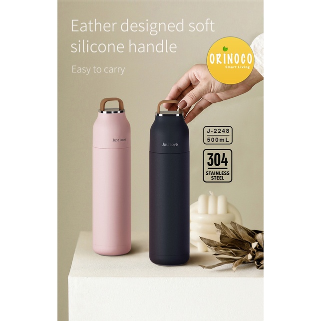 Botol Minum Portable J2248 Tumbler Stainless Tahan Panas Leakproof Tumbler Souvenir 500ml