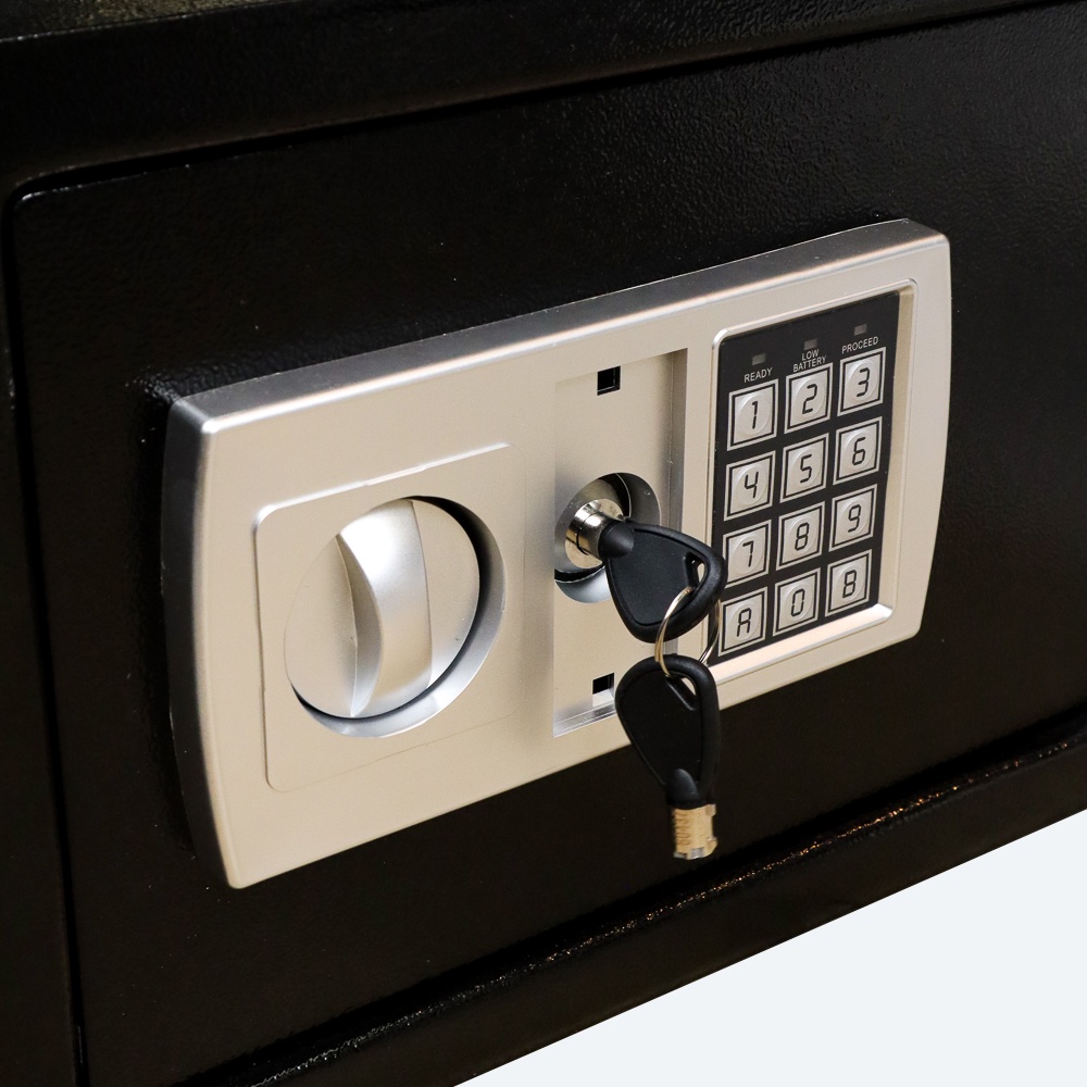 TaffGUARD Kotak Brankas Hotel Mini Electric Password Safe Deposit Box Size Besar - EB20 - Black - 7RTH06BK