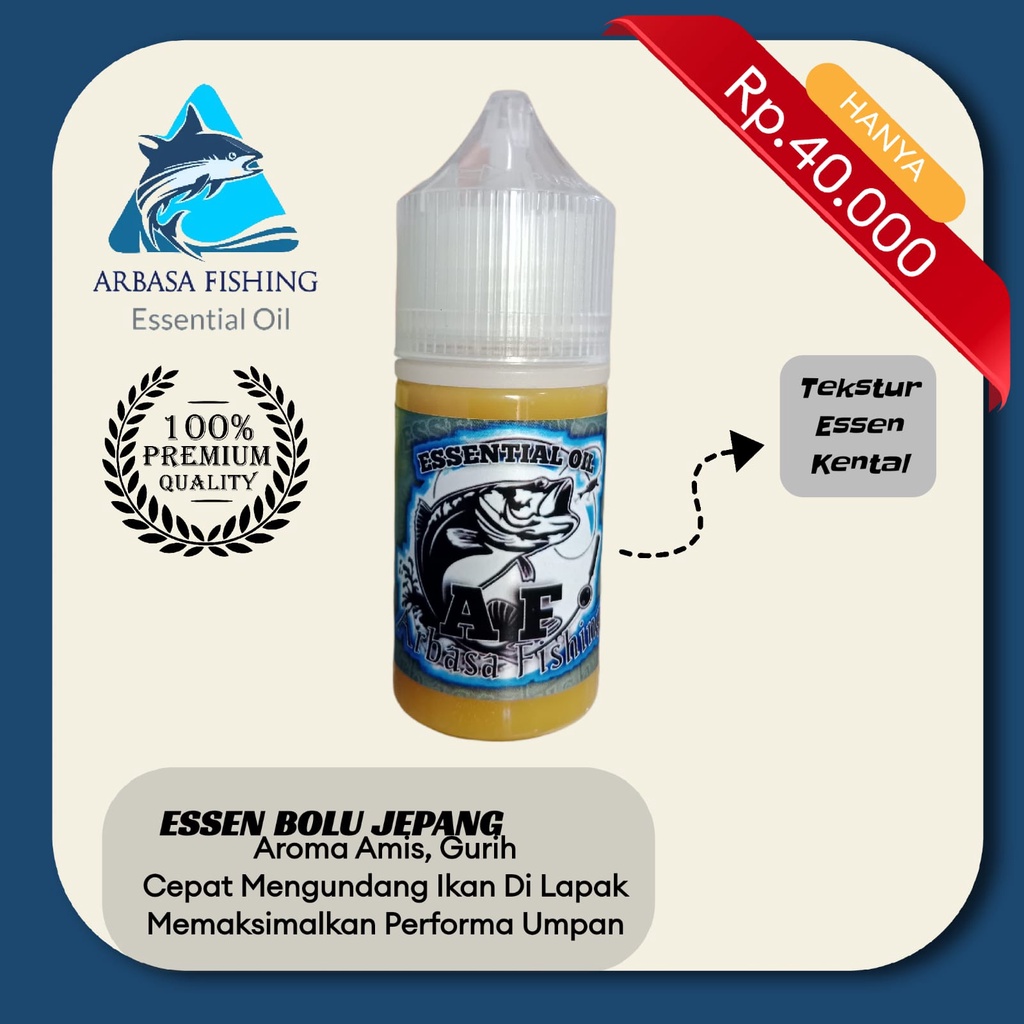 Essen Bolu Jepang Isi 30ml Aroma Amis, Gurih | Untuk Umpan Ikan Mas & Bawal | Special Umpan Ikan Ram
