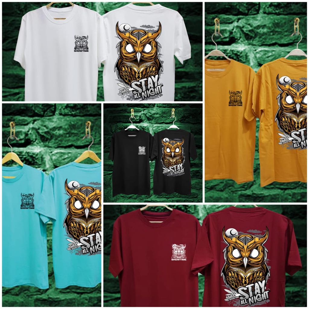 T-SHIRT BAJU KAOS PRIA/KAOS DISTRO/KAOS TRENDY/KAOS BERGAMBAR/KAOS BURUNG HANTU