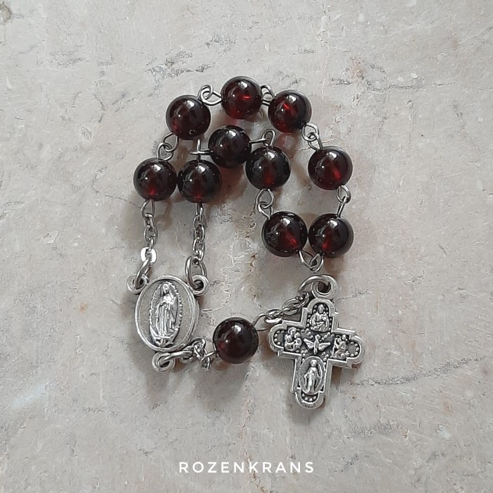 Rosario - Rosario Saku Batu Alam Genuine Red Garnet 6Mm - Hollishop