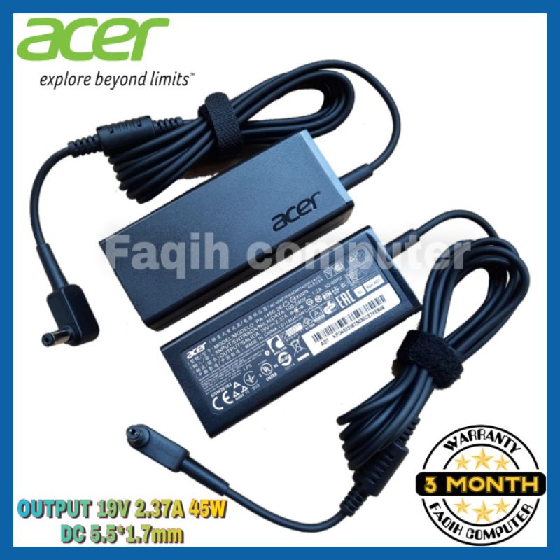 Adaptor Charger Acer TravelMate P249 P259 P449 P459 P645 P648 P658 19V 2.37A 45W DC 5.5x1.7mm
