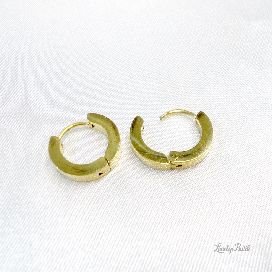 Anting Klip Titanium Anti Karat Y3ni Anting Jepit Titanium Wanita Dewasa Model Polos Lovelybutik
