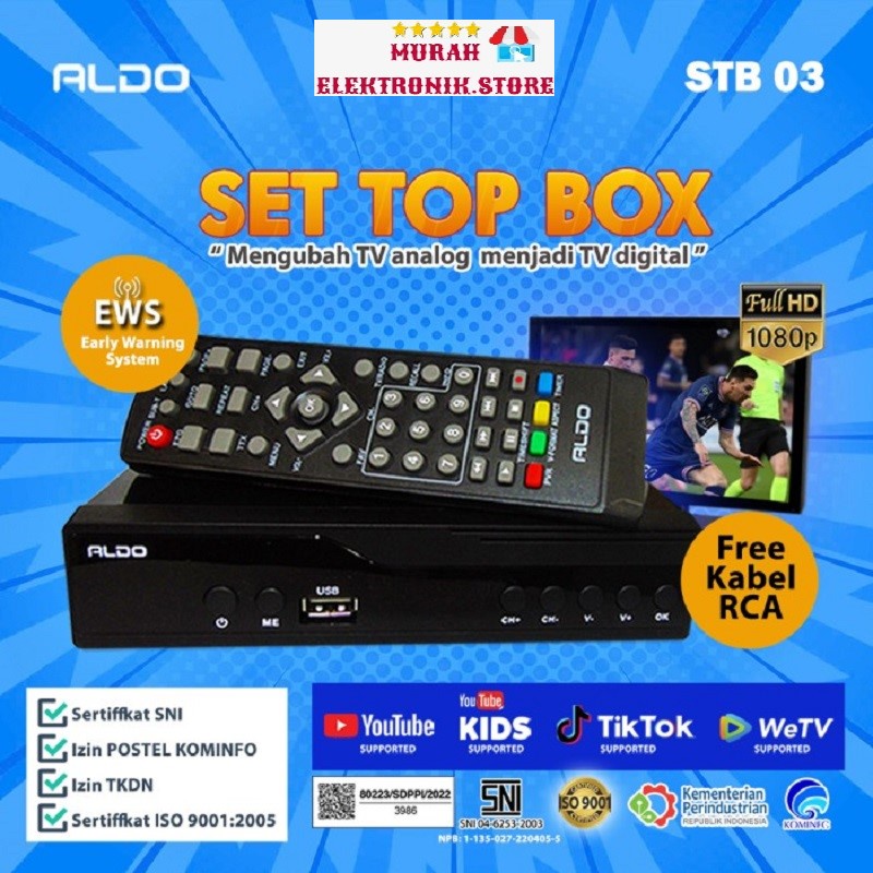 Aldo TV Box Digital Set Top Box Aldo DVB T2 STB 03