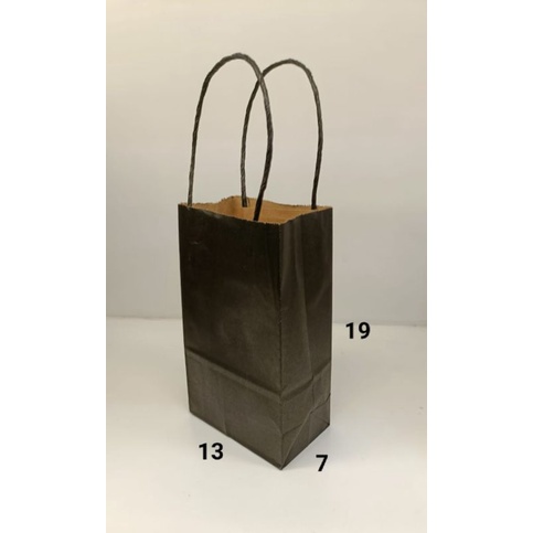 

PB 25pcs PAPERBAG KRAFT BLACK XS 11x7x19cm