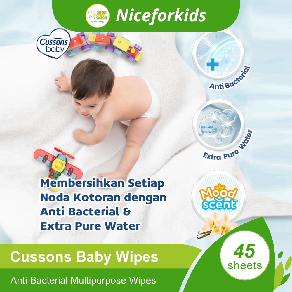 Cussons Baby Wipes 45's (1 PCS) ECER / Tissue Basah Bayi 45's