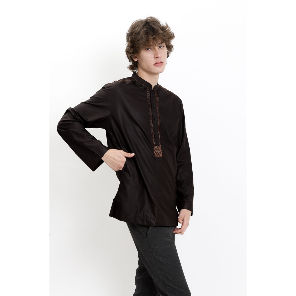 Preview Baju koko Itang Yunasz Limited Panjang Merah Hati Azhar