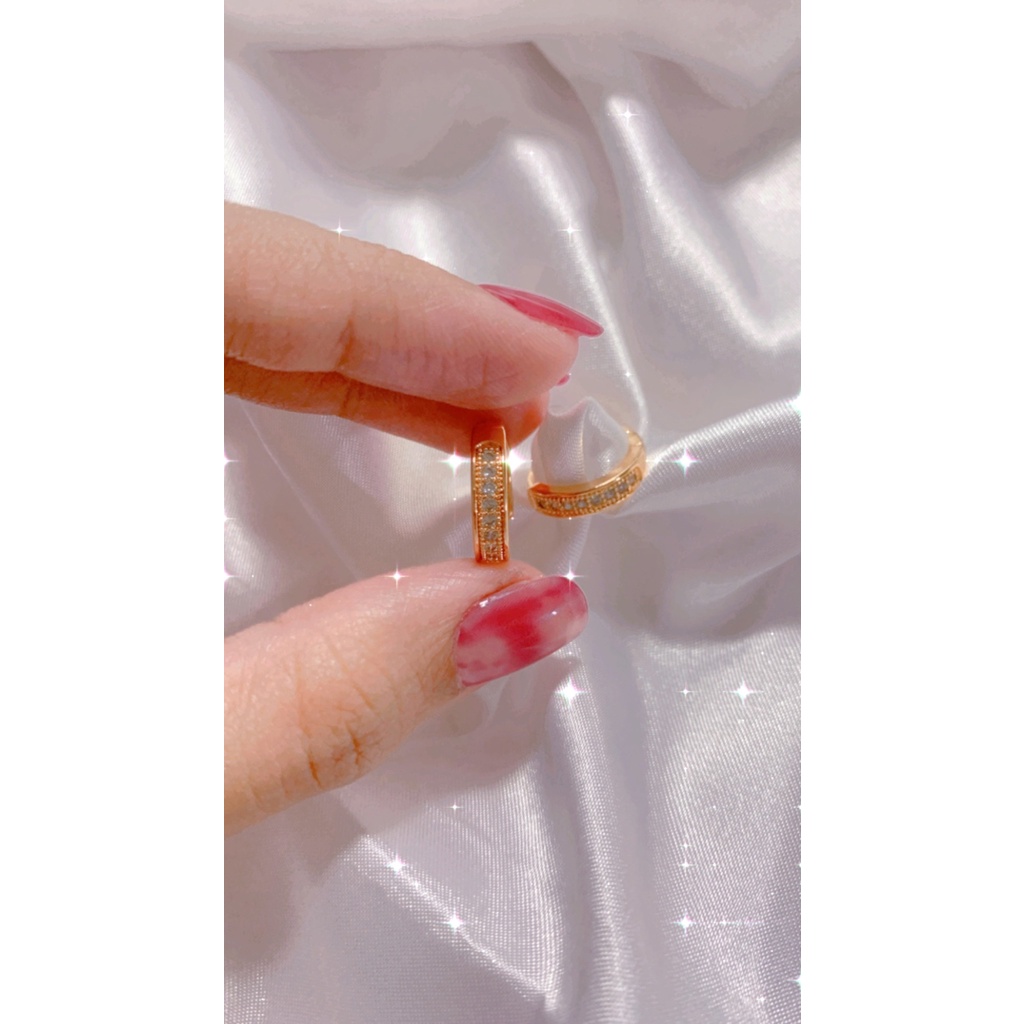 Anting Giwang Titanium Lapis Emas