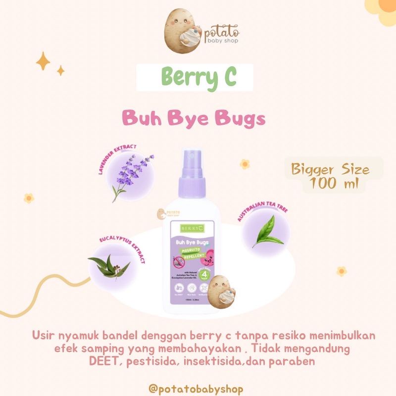 BerryC Buh Bye Bugs Mosquito Repellent 100ml - Berry c