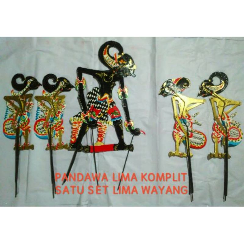 pandawa 5 satu set wayang kertas duplek