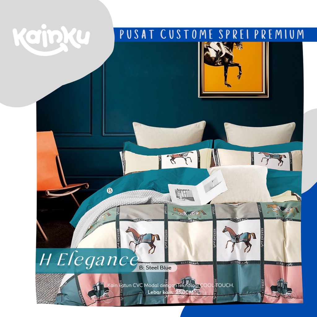 Sprei katun original anti geser Hermxs terbaru ukuran 90 120 160 180x200