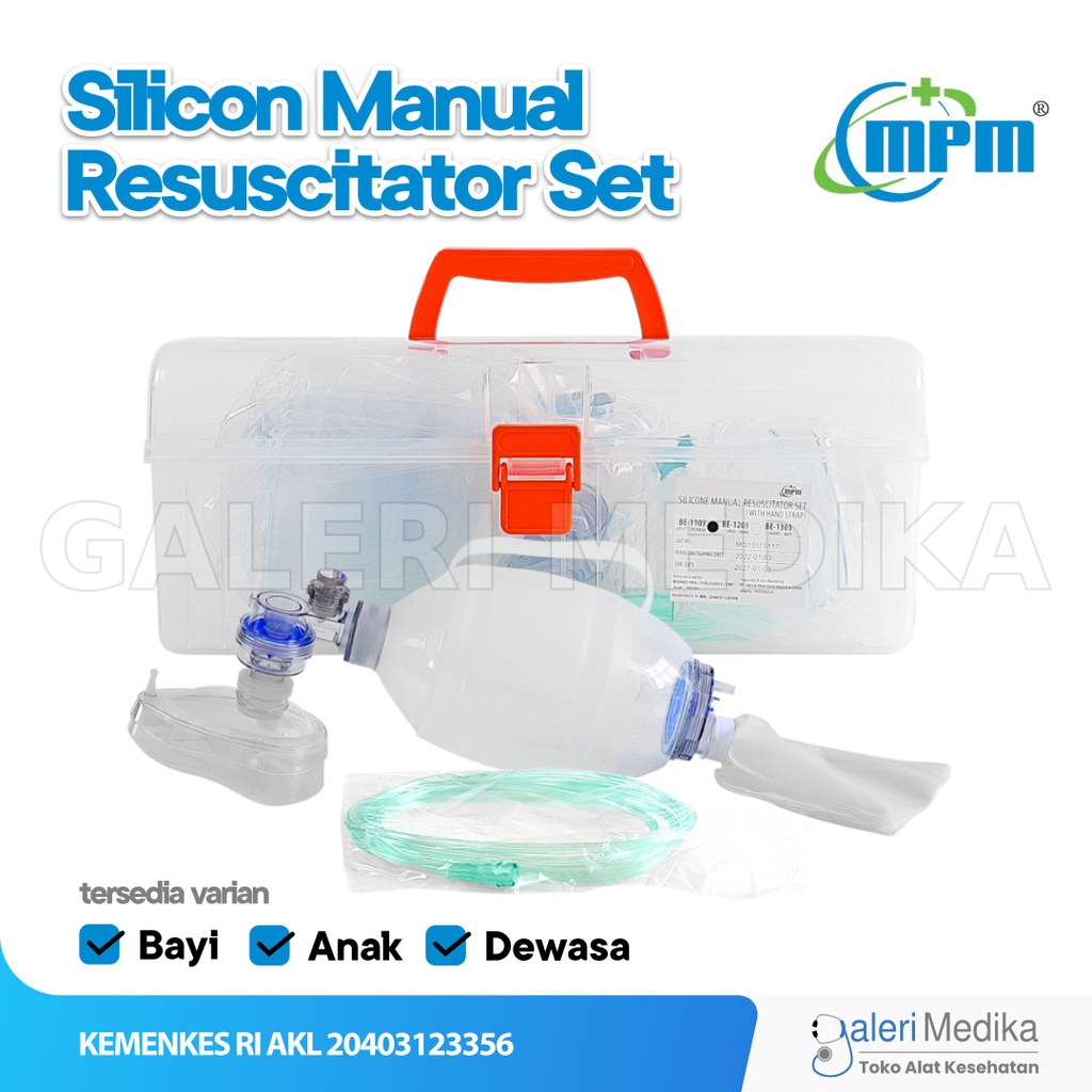 MPM Silicone Resuscitator Ambubag / Ambu bag