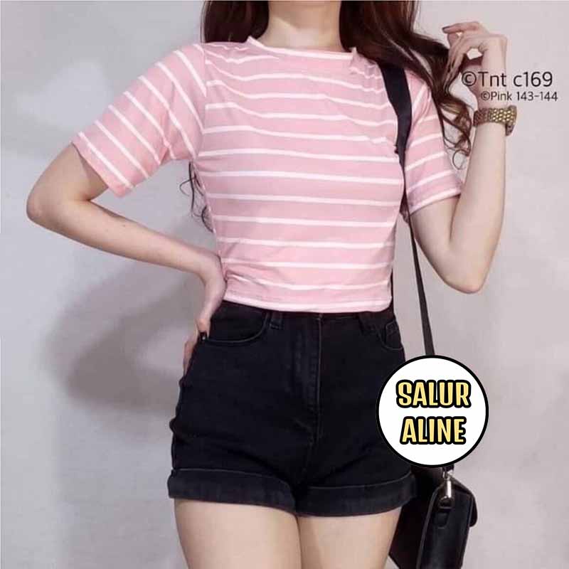 MALVARO-Kaos Wanita Salur ALINE / Tshirt Wanita / Pakaian Wanita / Baju Wanita