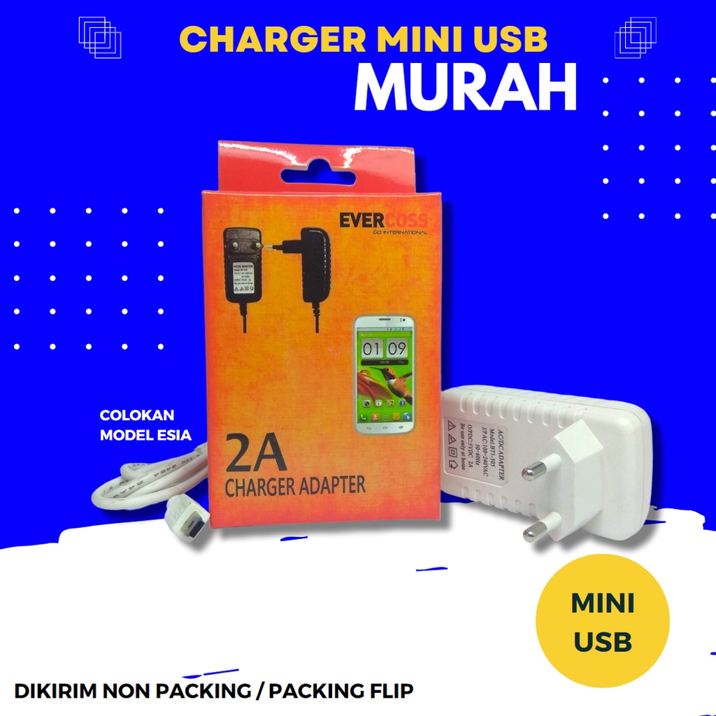 Charger Murah Mini USB BT1-505 Charger Colokan Esisa / Colokan Blackberry Lama Charger Handphone Universal for Android